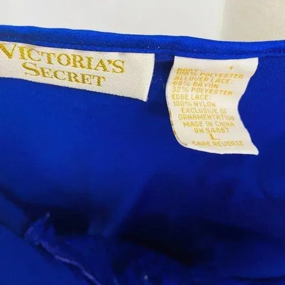 Vintage Victoria's Secret Purple NightGown Satin Gold Label Womens Large